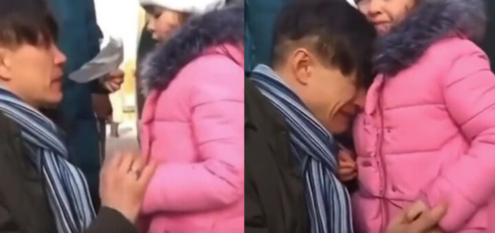 Pai ucraniano, em lágrimas, ao se despedir da filha, após ataques russos